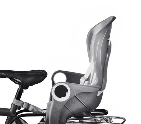 FOTELIK ROWEROWY ADVENTURER MOCOWANY NA BAGAŻNIK LUB RAMĘ 5-PUNKTOWE PASY DO 22 KG SZARY Szaro-Czarny