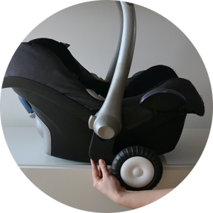 Rollersy Adaptery Z Kółkami Do Fotelików Samochodowych Black