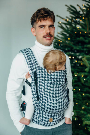 LennyLamb Nosidełko LennyLight Z Tkaniny Żakardowej (44% Bawełna, 32% Jedwab, 24% Wiskoza Bambusowa), Rozmiar Standard - Pata De Gallo Pixels