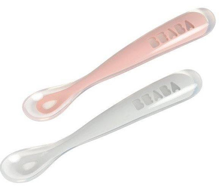 Beaba Zestaw Łyżeczek Silikonowych 4m+ Old Pink