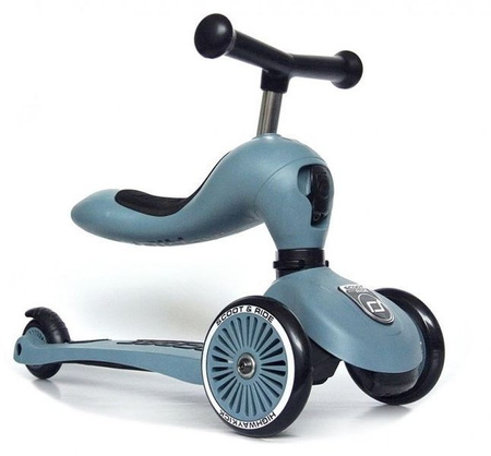 Scootandride Highwaykick 1 2w1 Jeździk i Hulajnoga 1-5 Lat + Plecak Steel