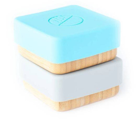 Ecorascals Bambusowe Pojemniki Na Przekąski 2 szt. Szaro-niebieski