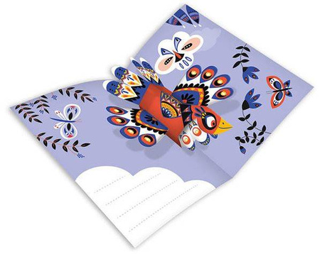 Janod Zestaw Kreatywny Przestrzenne Kartki Pop-Up 3D Zwierzęta 6+