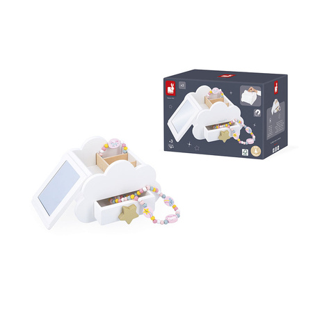 Janod Szkatułka na biżuterię z lusterkiem, naszyjnikiem i bransoletką Jednorożce 3+