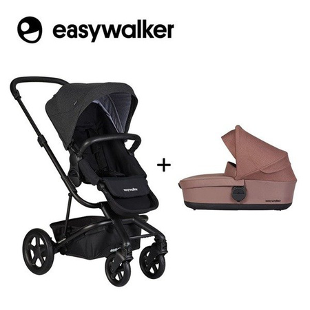 Easywalker Harvey 2 Wózek Głęboko-Spacerowy Night Black (zawiera stelaż, siedzisko z budką i pałąkiem)