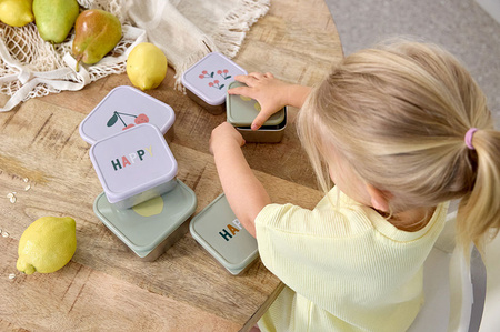 Lassig Pojemnik na przekąski snackbox ze stali nierdzewnej 3 szt. Happy Fruits Lemon