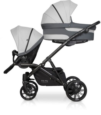 Riko Team Wózek Bliźniaczy Rok Po Roku Głęboko-Spacerowy Grey Fox