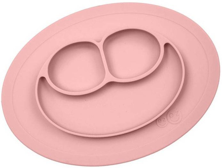 EZPZ Silikonowy Talerzyk Z Podkładką Mały 2w1 Mini Mat Pastelowy Róż