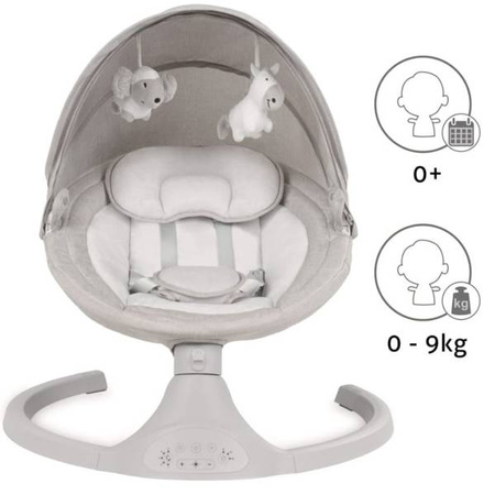 Kidwell LUXI Leżaczek Bujaczek Elektryczny 2w1 Light Melange