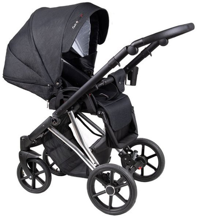 Coletto Craft Wózek Głęboko-Spacerowy 2w1 C-04 Czarno-Srebrna Rama
