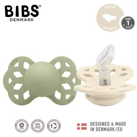 Bibs Infinity Anatomical Smoczek Anatomiczny Silikonowy 2-pak r.S Ivory & Sage