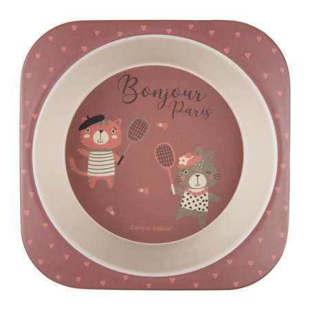 Canpol Babies Bonjour Paris Zestaw Naczyń 5 Elementów Bordowy 9/227_red