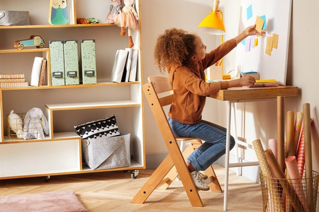 Kinderkraft Enock Krzesełko Do Karmienia Beżowe || Wood White