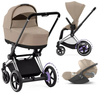 Cybex E-Priam 4.0 Wózek Głęboko-Spacerowy + Cloud T i-Size Fotelik Samochodowy 0-13kg Cozy beige
