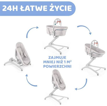 Chicco Baby Hug 4w1 Leżaczek/ Fotel/ Krzesełko Do Karmienia Glacial