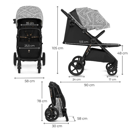 Kinderkraft Mitzy Wózek Spacerowy Lunar Black