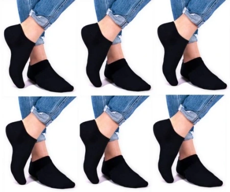 Yo! Skarpetki Stopki Krótkie Bawełniane Rozmiar 35-38 Czarne