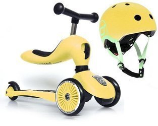 Scootandride Highwaykick 1 2w1 Jeździk i Hulajnoga 1-5 Lat + Kask XXS-S Dla Dzieci 1-5 Lat Kiwi Lemon