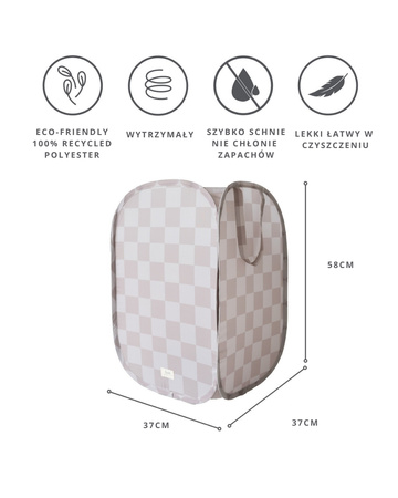 3 Sprouts Kosz Na Pranie i Zabawki Pop-Out Checkerboard Beige