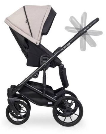 Riko Nuno Pro Wózek Głęboko-Spacerowy 2w1 z Miękką Gondolą Sand