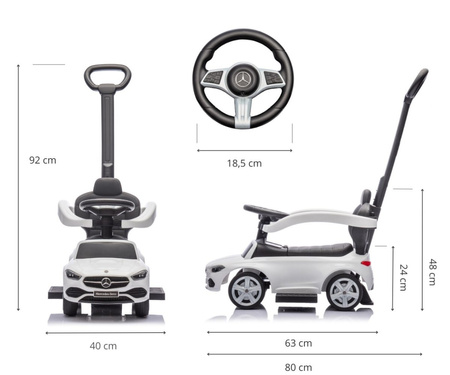 Milly Mally Jeździk z Rączką Mercedes C-Class White