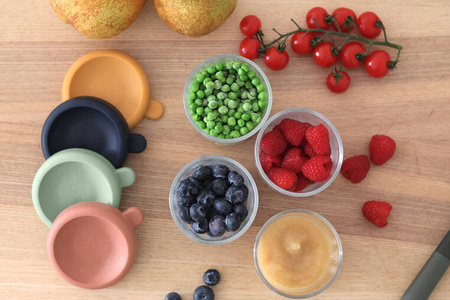 BEABA Zestaw pojemników słoiczków szklanych z zamknięciem 4 x 250 ml Sunrise color mix