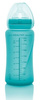 Everyday Baby, Szklana butelka ze smoczkiem M reagująca na temperaturę, 240 ml Turkusowy