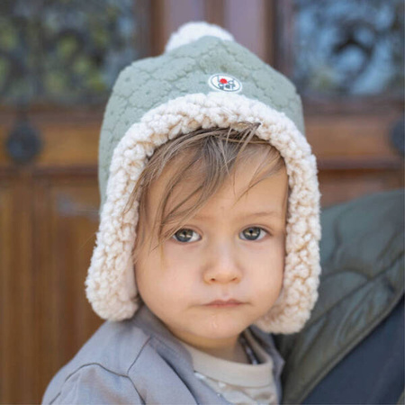 Lodger Fleece Dwuwarstwowa Zimowa Czapeczka z Polaru 1-2 lata Szałwiowa Elm