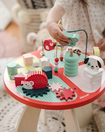 Janod Stolik Edukacyjny Drewniany Duży Baby Forest