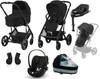 Cybex Balios S Lux 2.0 Wózek Spacerowy Moon Black+ Cybex Cloud G I - Size Fotelik Samochodowy 0-13 kg + Adaptery + Baza G + Folie