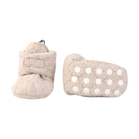 Lodger Fleece Polarowe Buciki Kapcie z Antypoślizgową Podeszwą 6-12 msc Jasnobeżowe Birch