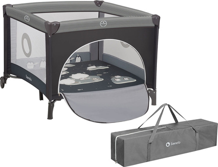 Lionelo Bonnie - składany kojec dziecięcy | Grey Scandi