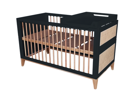 Theo Bebe Nami Wielofunkcyjne Łóżeczko Ratanowe 70x140cm Onyx