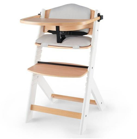 Kinderkraft Enock Krzesełko Do Karmienia z Poduszką Beżowe || Wood White