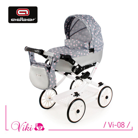 Adbor Viki Wózek dla Lalek Szary Vi-08