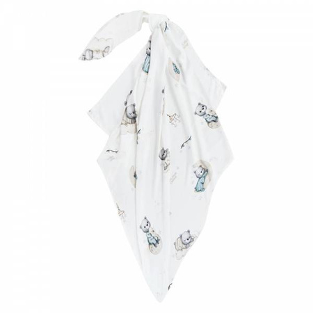 Bambusowy otulacz mały Misie rozmiar 70x70 cm