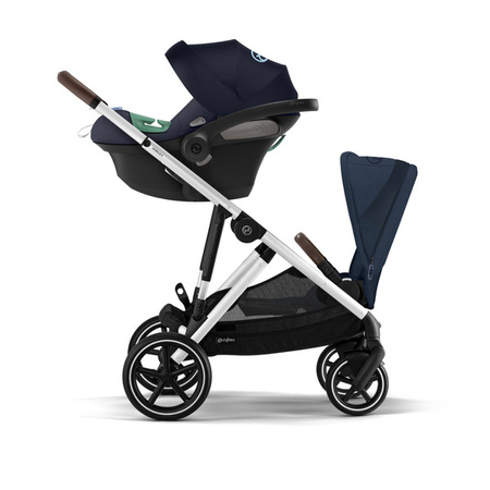 Cybex Gazelle S Wózek Spacerowy Bliźniaczy Rama Srebrna Ocean Blue