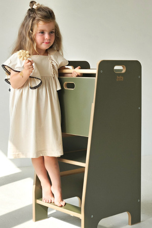 Baby Wood Kitchen Helper Comfort Oliwkowy