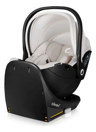 Lionelo Moxie i-Size z bazą Isofix - obrotowy fotelik samochodowy dla niemowląt 0-13 kg Beige Sand