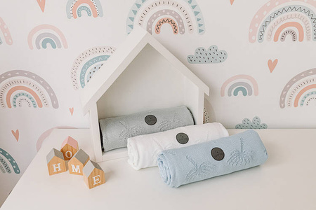 Yoonco Koc Bambusowy 80x100 Dmuchawce Niebieski