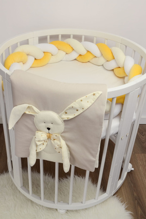 SenLove Ochraniacz do Łóżeczka Warkocz 360cm Żółto-Kremowy