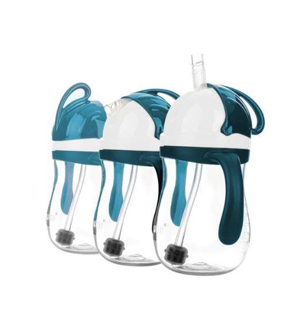 Akuku Bidon ze Słomką z Odważnikiem Blue/Grey A0166