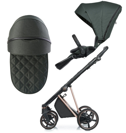 Roan Ivi 2.0 Wózek Głęboko-Spacerowy Rama Rose Gold Black Forest