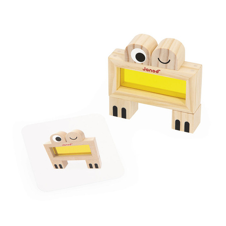 Janod Klocki drewniane przeźroczyste kolorowe sensoryczne 12 m+