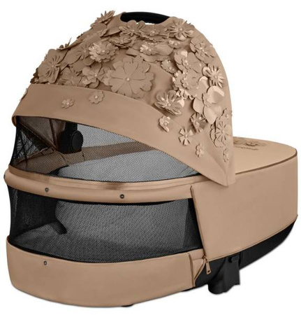 Cybex e-Priam 3.0 Rama ze Stelażem Siedziska + Gondola Wózek Głęboki Nude Beige Simply Flowers