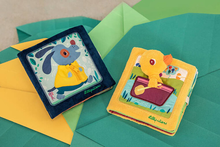 Lilliputiens Książeczka aktywizująca z mini-przytulanką Na farmie Kaczorek Gaspard 18 m+