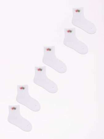 Yo! Skarpety Dziewczęce z Aplikacją 3D Kolorowe Pomponiki 17-19