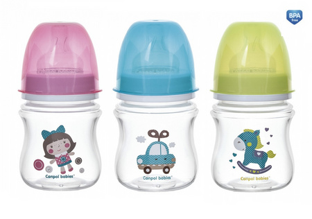 Canpol Babies Butelka Szeroka Antykolkowa 120ml PP Mix Wzorów