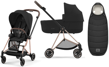 Cybex Mios 3.0 Wózek Głęboko-Spacerowy Sepia Black + Cybex Platinum Śpiworek