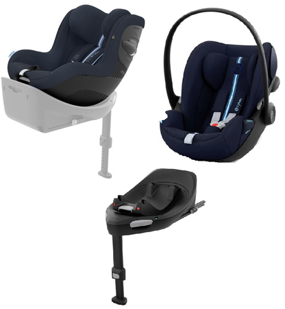 Cybex Sirona G I-Size Fotelik 0-20kg Plus Ocean Blue + Cybex Cloud G I - Size Fotelik Ocean Blue Plus 0-13kg + Cybex Baza G Black
